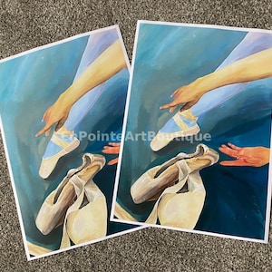 Timeless Ballet Art Print | Elegant Ballet Shoes Painting | Digital Download Wall Art | Dance Studio & Home Décor