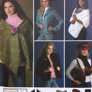 May include: A sewing pattern booklet with the text "easy-to-sew" on the cover. The booklet features five different fashion designs for jackets, scarves, and tops. The designs are shown on models wearing the garments.