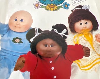 Cabbage patch kids pattern 16 inch doll wardrobe pattern outfits for doll pajamas top nightgown pants new FF orig pattern Butterick 6507