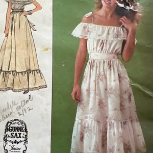 1979 Vintage Pattern Simplicity 9015 Size 6 and 8 Misses&#39; dress Gunne Sax Jessica designer Gunne Sax orig pattern ruffled dress pattern