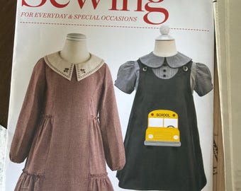 Classic Sewing Pfaff Pattern Girls Blouse Jumper size 1-6, Fall Frills girl sz 7-14 UnCut FF pattern