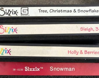 Sizzix Dies CHOICE Die Cut for Big Shot Big Kick Sizzix Vagabond Christmas Tree and Snowflake, Snowman, Sleigh 3-D, Star