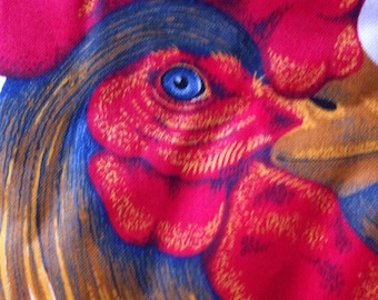 ROOSTER Farm Life Series Fabric Panel  Vintage Look Rooster Applique or Soft Sculpture VIP Cranston Fabric Panel 13 x 17 Rooster SALE