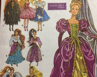Simplicity 8369 Elaine Heigl Design 11-12 inch Fashion Doll clothes Harem Gypsy Witch Fifties Princess Renaissance Ballerina FAIRY doll