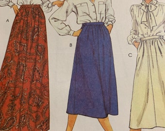 Vintage 80s Easy Fit Flared four-gore skirt Three lengths Pattern Size 10 12 14 No. McCalls 2188 Easy Fit 1985 Vintage McCalls 80s pattern