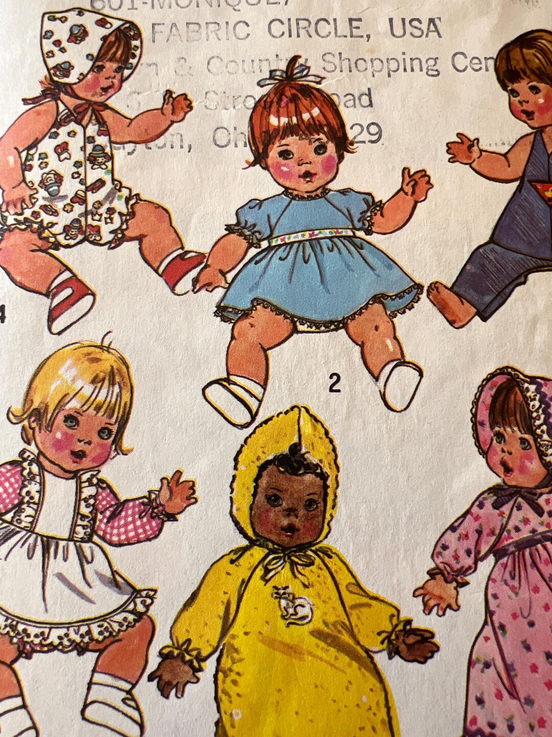 Simplicity 7208 Baby Doll Wardrobe Pattern Large Doll 17 to 18 Inch ...
