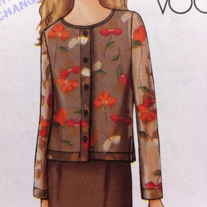 Vogue Very Easy Vogue 7584 Size 12 14 16 Uncut FF Dress and Jacket 2002 Design Jacket and DRESS Cute Sleeveless Dress
