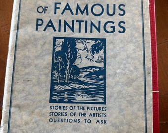 Studies of famous paintings by Mary Owen   1936 antique book taupe/grey softcover book for Teachers