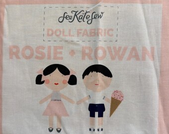 Goldie and Grey Dolls Riley Blake fabric See Katie Sew 2016 Doll fabric panel OR Rosie and Rowan Soft Doll fabric panel