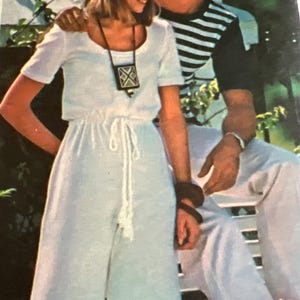 70s Vintage Butterick 4768 Jumpsuit  U neck Fast Easy Jumpsuit KNIT FF complete 70s Style Pattern  vintage  pattern size 12 bust 34 retro