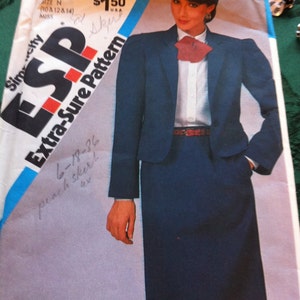 Vintage Simplicity 6163 Sizes 10 12 14 Skirt and Lined Jacket 1983 Multi Sizes Suit Pattern 80s Suit Skirt Jacket