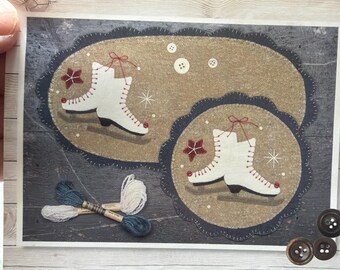 Buttermilk basin presents “Simply Scalloped  MATS through the year January ice skates stars buttons