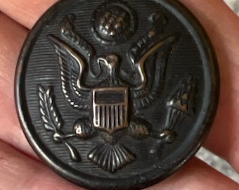 Antique Military Austin Company Providence RI back mark great condition Military button original not repro 1 1/8 inch bronze copper metal