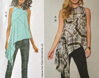 McCalls 7579 original 2017 McCall’s Pattern top and pants sizes  6 8 10 12 14 stylish so cute Asymetrical pullover fit top close fit pants