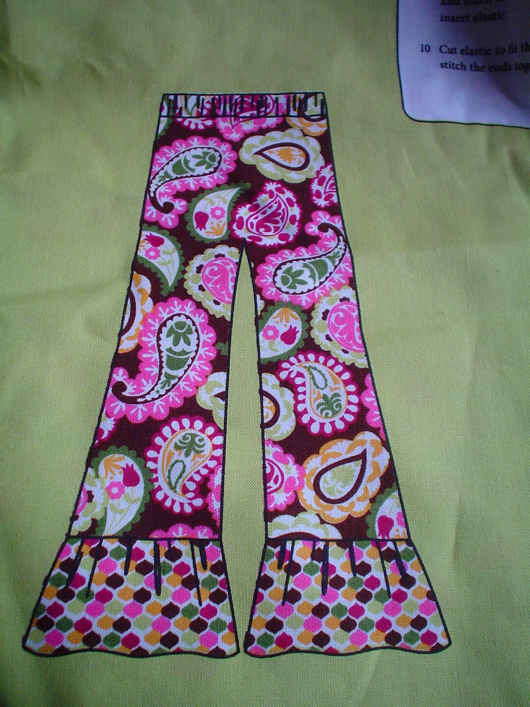 SALE Ruffled Pants Fabric Panel 100 Cotton Fabric One Panel Etsy