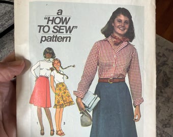 1979 Vintage Pattern Simplicity 7870 Size 5/6  Front Wrap Skirt orig pattern UNCUT simple to sew