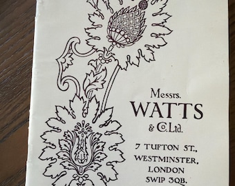 Messrs Watts and Co., London 1976  softcover stapled booklet great condition Product catalog booklet wallpaper, fabric, Embroidery
