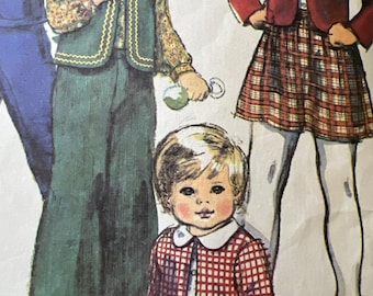 Childs girls size 1 Toddler pattern Jacket vest Skirt Pants shirt   McCalls 5793 Multiple pieces orig pattern vintage 70 style Toddler