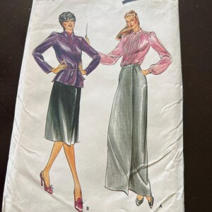 Butterick pattern 3326 original pattern 1980s Evan Picone size 14  80 style Jacket Blouse Skirt FF two length skirt uncut bust size 36