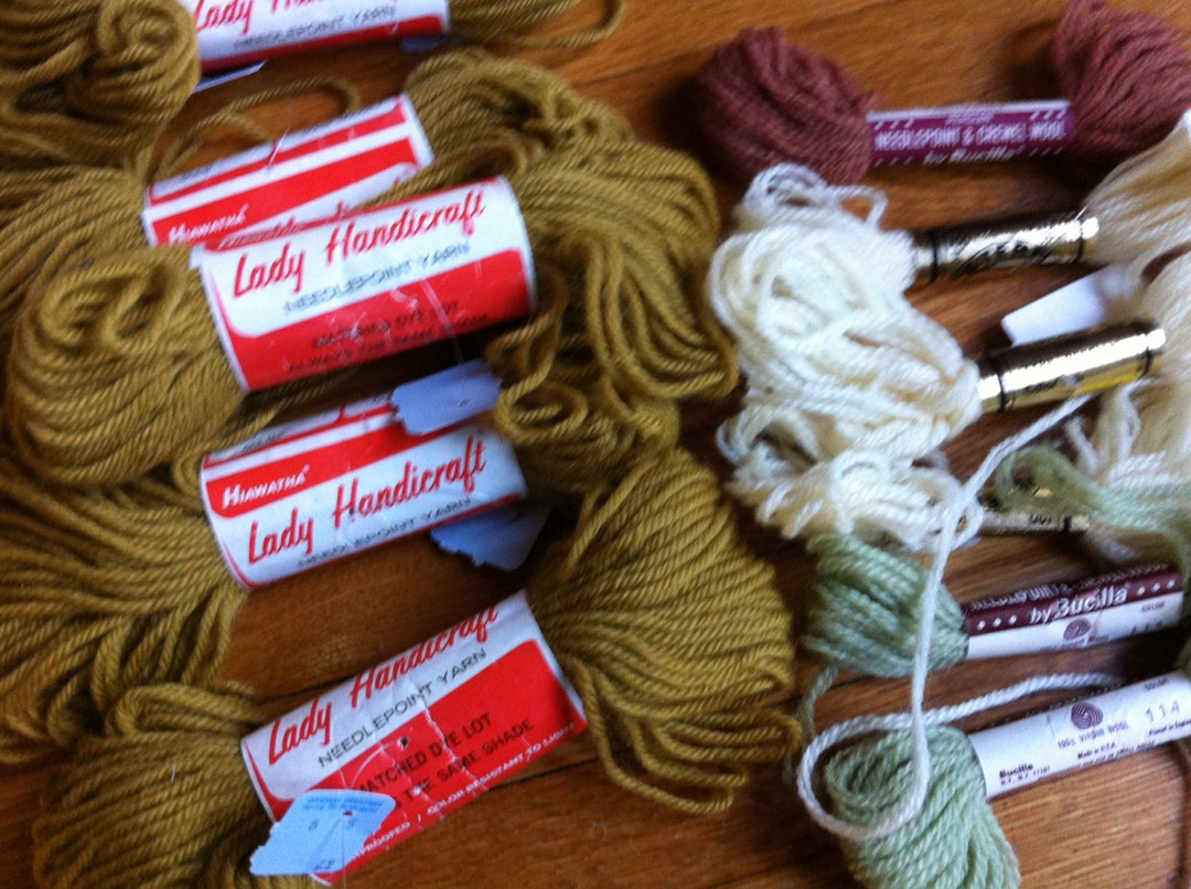 Vintage Needlepoint Wool Yarn 10 Skeins Hiawatha Gold Nugget 5 Etsy