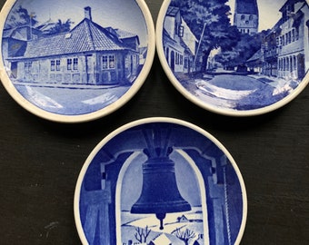 Denmark Small Collectible Plates 3 in good shape. One is chipped and one has a chip on edge. Price for 3. 2 free