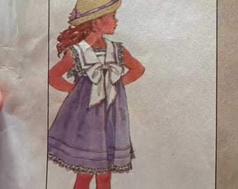 Simplicity 8710 Jessica McClintock/ Gunne Sax dress Vintage 80s orig Pattern SIMPLICITY Size 5 girls dress