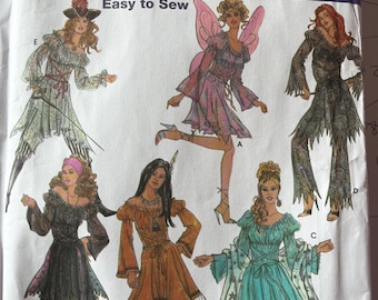 Simplicity 5363 Misses Easy to Sew Costumes Sizes 6-8-10-12 Costume Angel FAIRY Witchy Pirate Dress Princess RenaissanceCostume orig Pattern