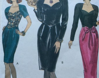 Evening Dress Vogue Pattern Dress Mid knee or Evening length Pattern No. 7944 Sizes 6 8 10 Vogue pattern Woman