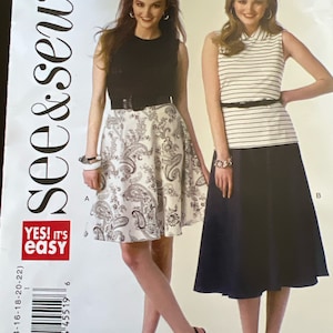 Butterick pattern 6044 very easy skirt pattern 2014 original pattern uncut size 6 8 10 12 14 16 18 20 22 skirt pattern two lengths