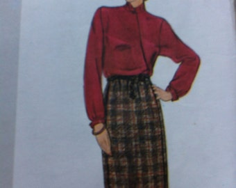 Vintage Vogue DESIGNER Calvin Klein Pattern 80s No. 2283 Size 12 Vogue Designer Original Misses Jacket -  Skirt - Blouse Bust 34