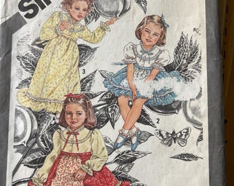 Girls' DRESS CINDERELLA Size 5 Simplicity 9939 1981 Cinderella Clothing Dress Party Dress Special Occasion Dress Size 5 Vintage 80s Pattern