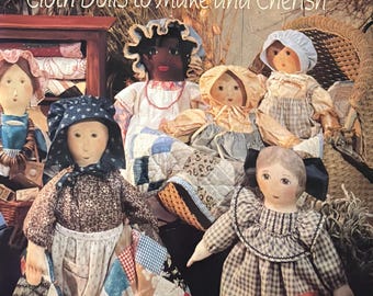 Vintage 1994 Prairie People Cloth Dolls to Make and Cherish Book by Marji Hadley J Dianne Ridgley Doll Making book Quilts soft cover sewing