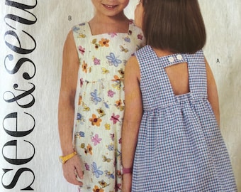 Girls See & Sew Butterick No. 3888 Dress and Romper Sizes 2 3 4 5  Very Easy Romper pattern orig