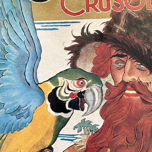 Sale Robinson Crusoe Vintage Book 1985 Vintage book by Daniel Defoe Illustrations French artist. Felix Lorioux Great Cover