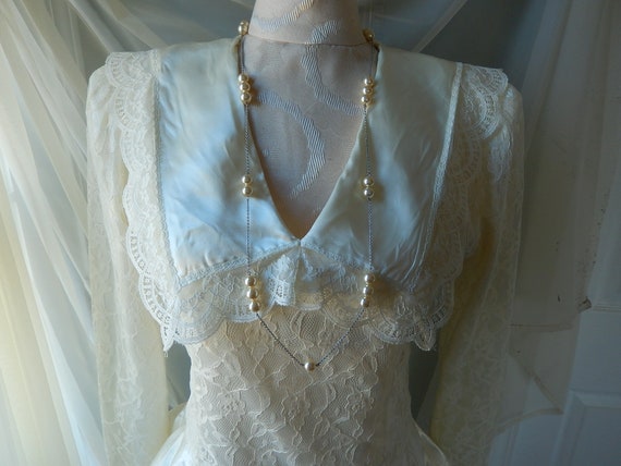 Gunne Sax Wedding Dress - Jessica McClintock Lace Wedding Dress - Vintage 1980s Cream Lace and Satin Dress - Gunne Sax Prairie Dress Gunne Sax Wedding Dress - Jessica McClintock Lace Wedding Dress - Vintage 1980s Cream Lace and Satin Dress - Gunne Sax Prairie Dress