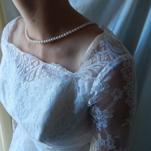 Vintage Wedding Dress - Tea Length 1950s Wedding Dress - Size 2 White Vintage Wedding Gown - Princess Gown - Grace Kelly Glam