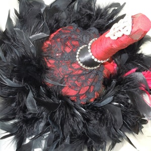 Bridal Bouquet - Brooch Bouquet - Black & Red Bouquet - Victorian Bouquet - Goth Bouquet - Wedding Bouquet - Bridesmaid Bouquet