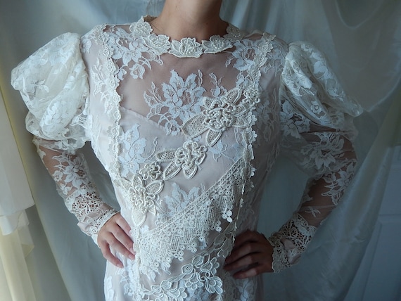 Lace Wedding Gown - Lace Boho Wedding Gown - Victo