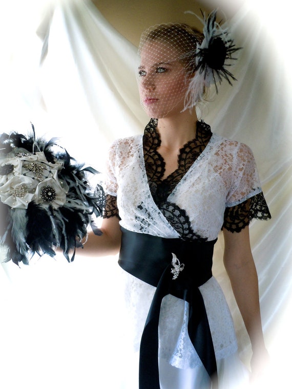 Wedding Gown Wedding Dress Black & White Wedding Dress | Etsy