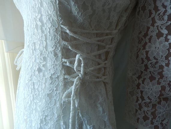 Lace Boho Wedding Dress - White Prairie Style Lac… - image 8