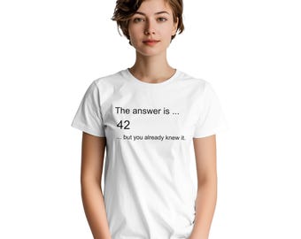 The Answer T-Shirt: White Heavyweight Cotton Classic Fit Tee