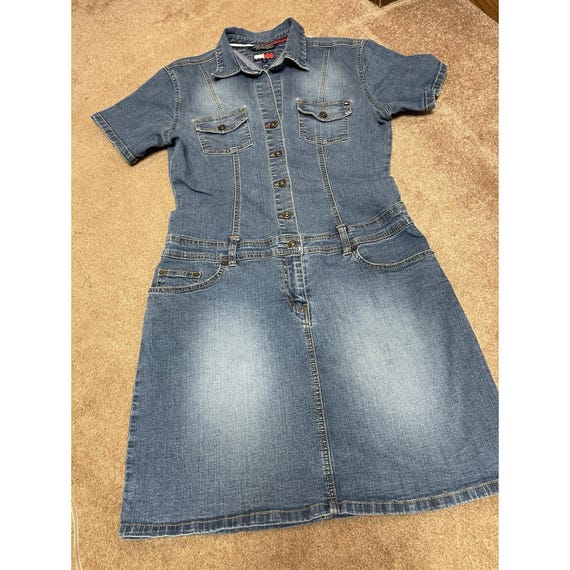 Hilfiger Denim Jean Dress Womens Med Tommy Jeans Mini Short Sleeve Button Y2K - Etsy Hilfiger Denim Jean Dress Womens Med Tommy Jeans Mini Short Sleeve Button Y2K - Etsy