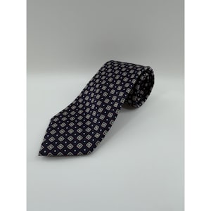 Robert Talbott Tie Silk Designer Necktie Red Blue Geometric Design Lyons 3.5" W