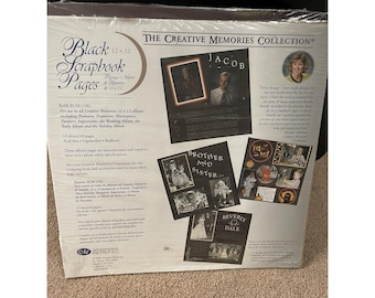 Creative Memories 12x12 Black Scrapbook Pages 15 Sheets 30 Pages Original Style
