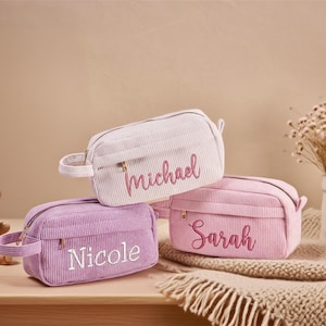 Custom Pencil Case with Name, Monogrammed Pencil Bag, Personalized Corduroy Pencil Pouch, Gift for Kids, Toiletry Bag,Back to School Gifts