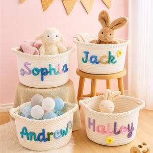 Custom Name Basket, Custom Toy Basket, Baby Storage Organizer, Baby Shower Gifts, Kids Gifts,Nursery Decor,Gifts for Baby,Dog/Cat Toy Basket