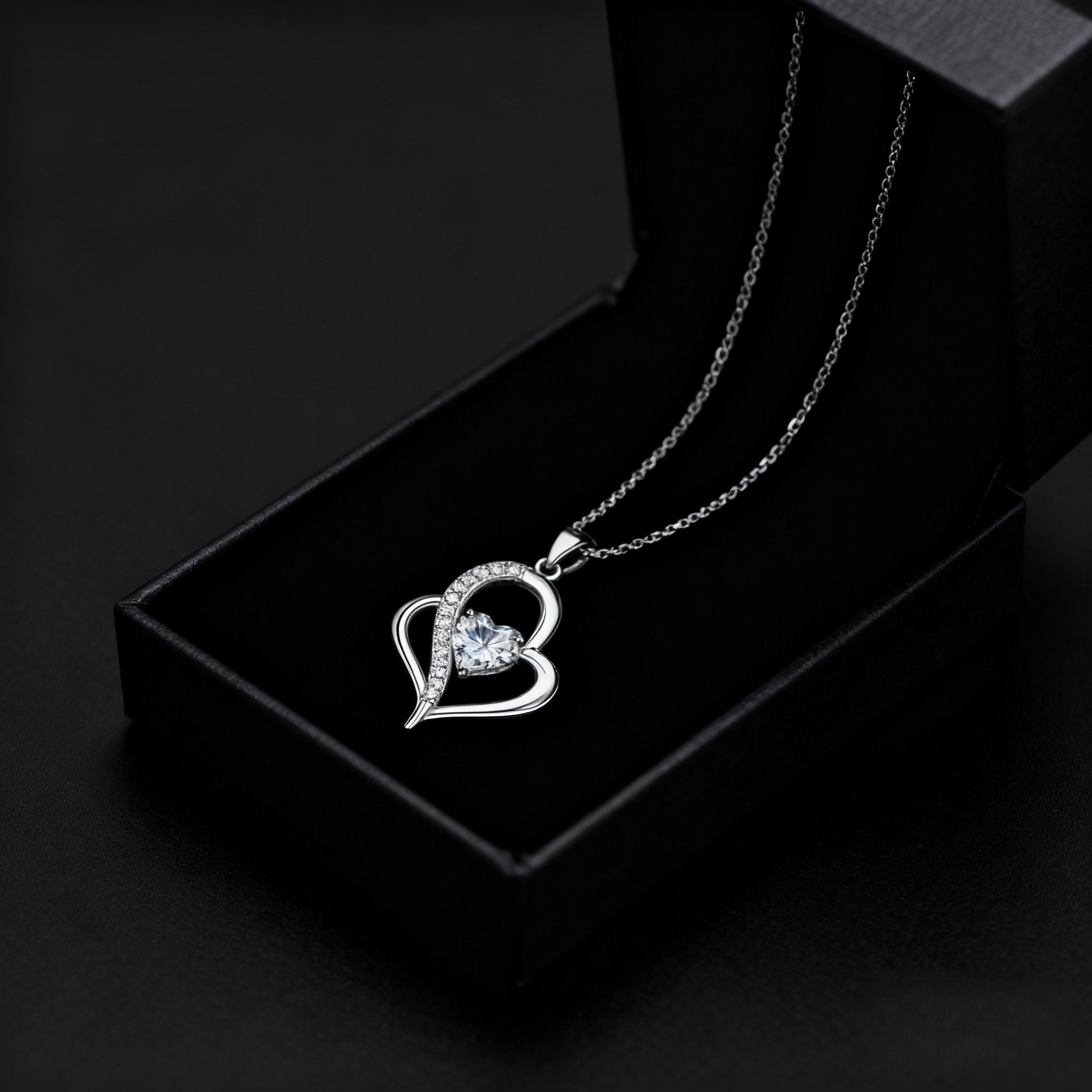 6 Carat Moissanite Heart Pendant Necklace For Women - Birthday, Anniversary, Valentine's Gift For Wife