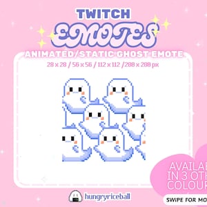 Animated Ghost Raid Emote for Twitch Stream | Kawaii Spooky Ghost for Halloween Stream | Ghost Raid Alert Pack | Cute Twitch Emotes Discord