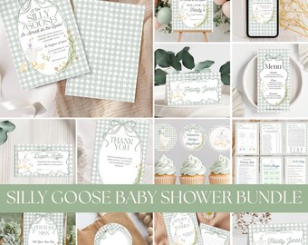 Silly Goose Baby Shower Bundle, Mama Goose Baby Shower Invitation Template, Gender Neutral Baby Shower Games, Baby Advice & Predictions