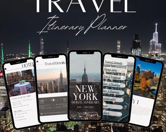 Digital Girls Trip Itinerary Template, Digital Travel Itinerary, Vacation Itinerary schedule, New York Weekend Travel Planner, Travel Agent